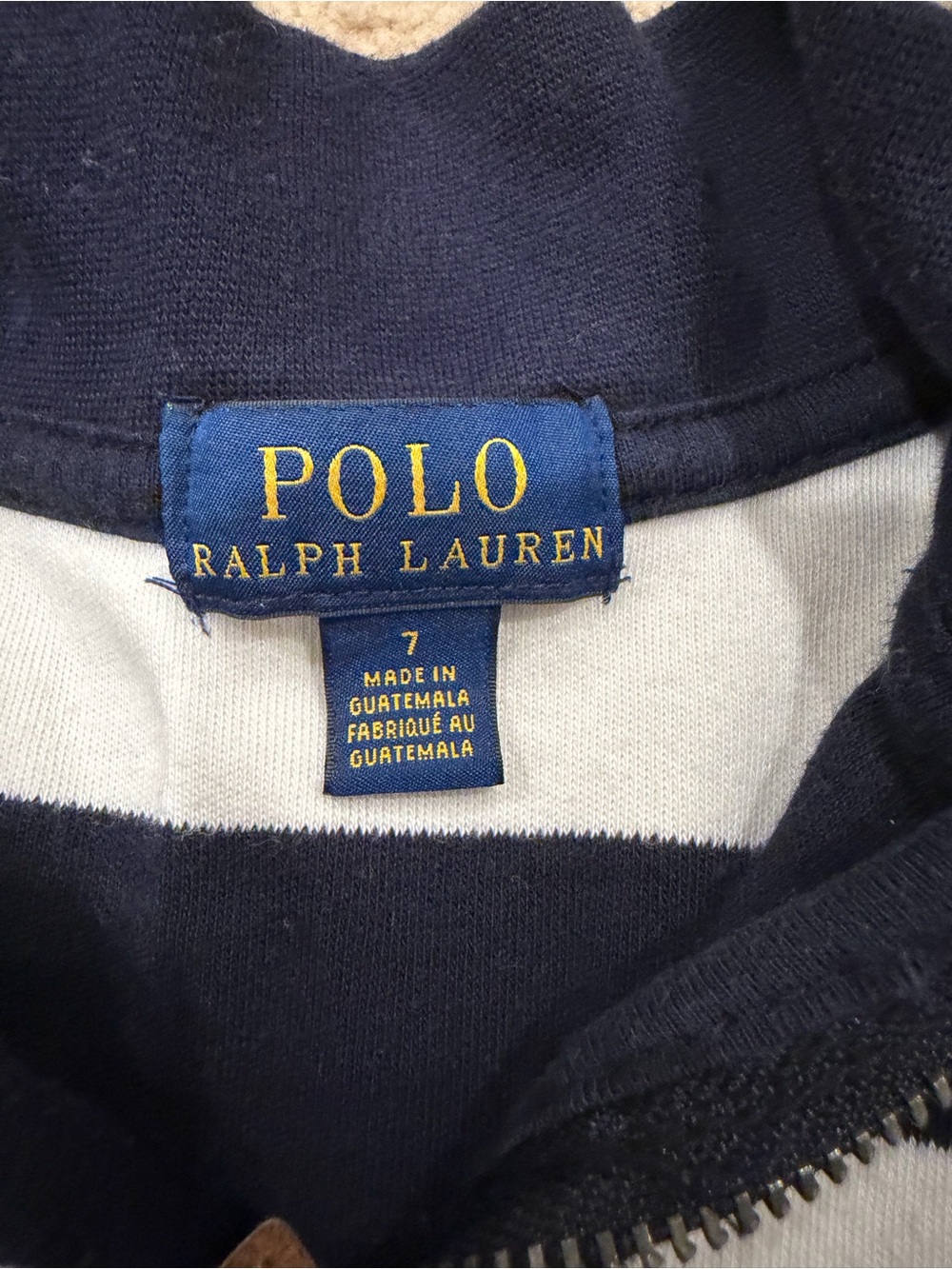 Polo by Ralph Lauren Navy & White Striped Half-Zip Pullover - Picture 2 of 4